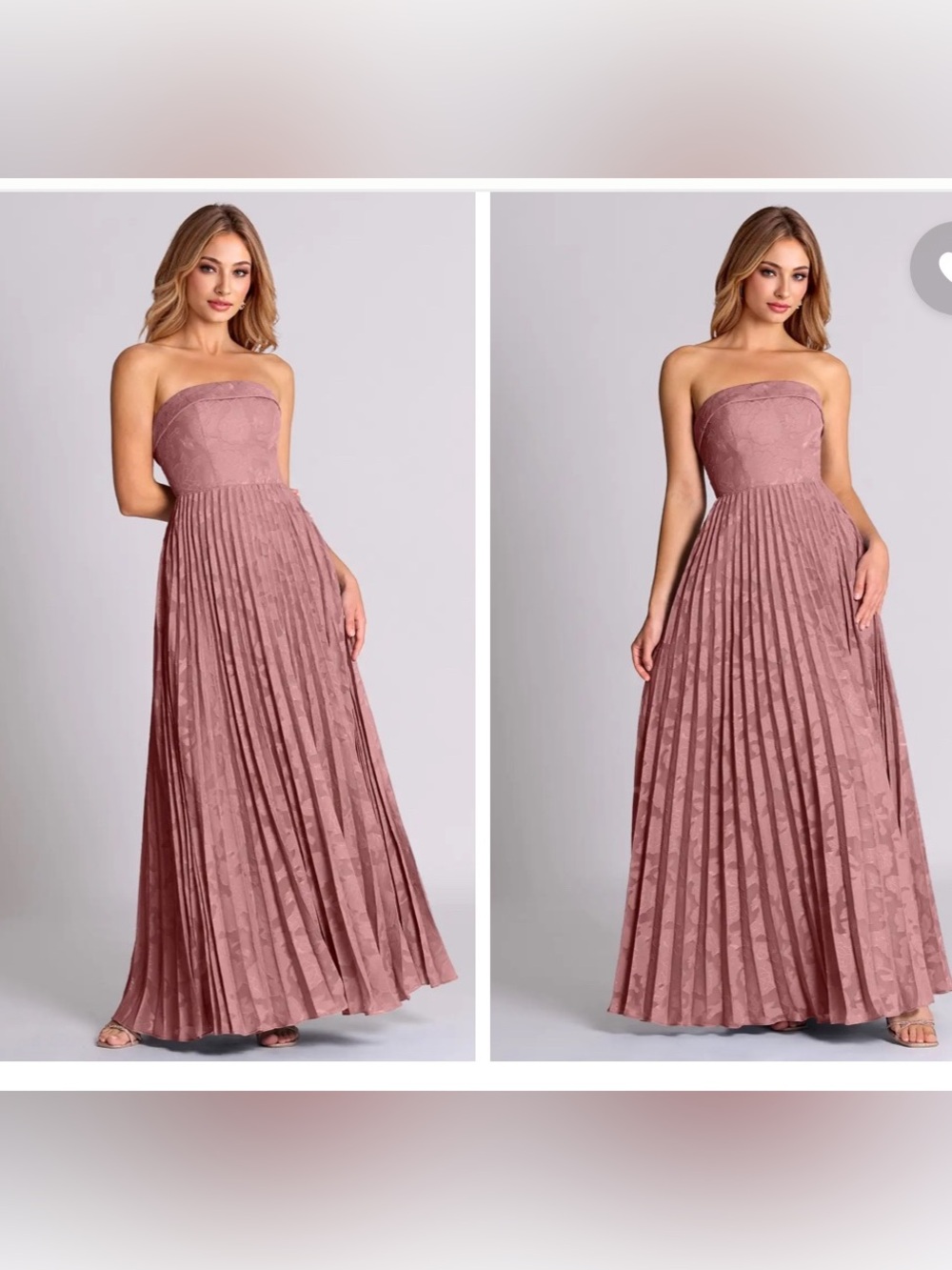 Azazie Mariana Dusty Rose A-Line Strapless Floral Burnout Dress